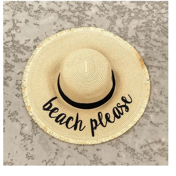 Beach Please Floppy Hat - Picture 1 of 8